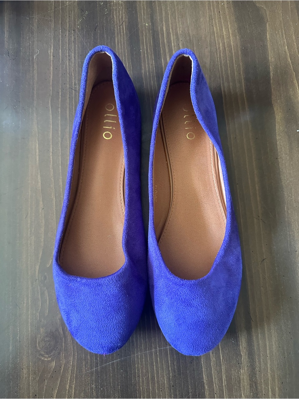 ollio Women's Purple Suede Ballet Flats